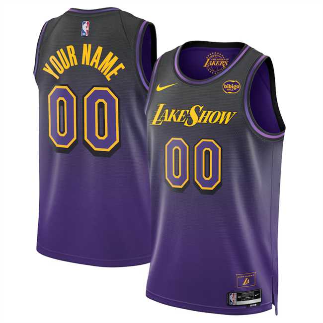 Mens Los Angeles Lakers Active Player Custom Purple 2024-25 City Edition Stitched Basketball Jersey